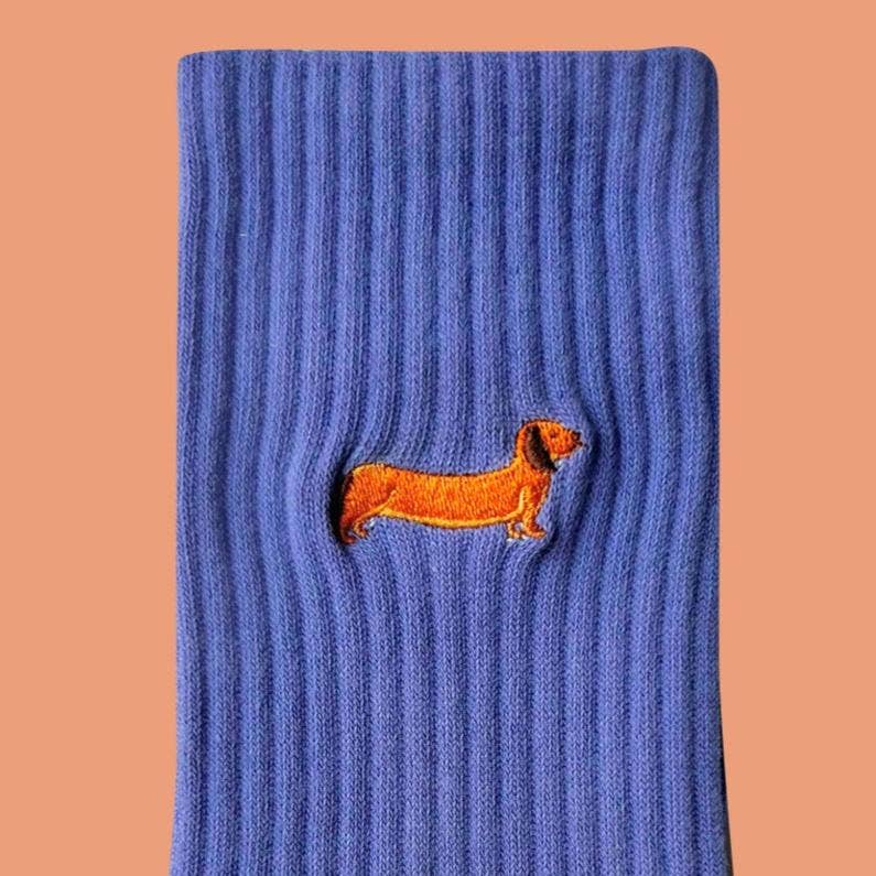 Offbeat – Engroshandel Strømper - Unisex – Broderet Gravhund I Engros3