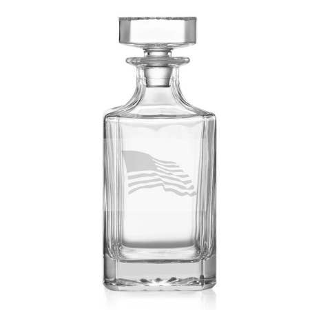 American Flag Etched Glass Whiskey Decanter - United States for wholesale by Honeysuckle Home