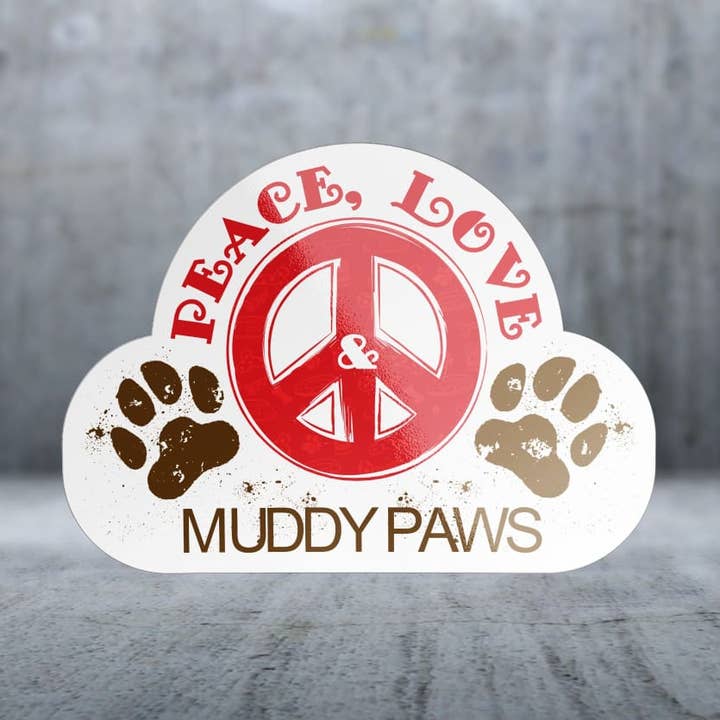 Fred Kärlek & Leriga Tassar - Klistermärke för wholesale av Two Feet Treats