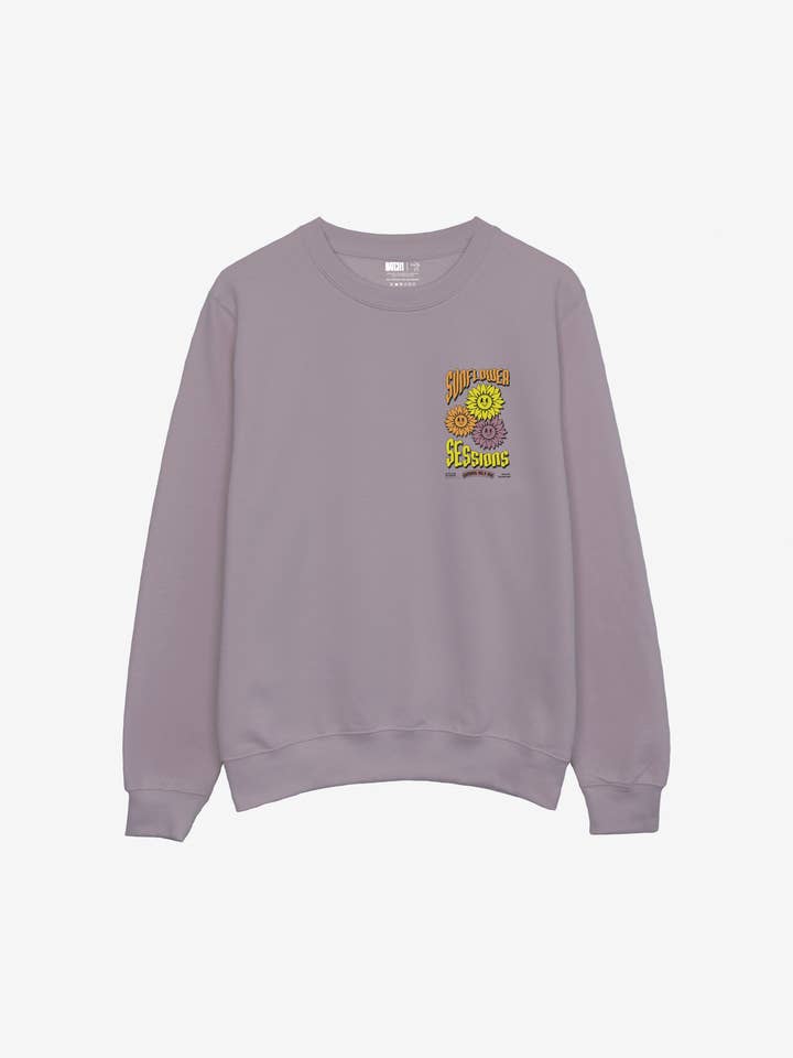 Sunflower Sessions Sweatshirt in Dusty Purple for wholesale by batch1