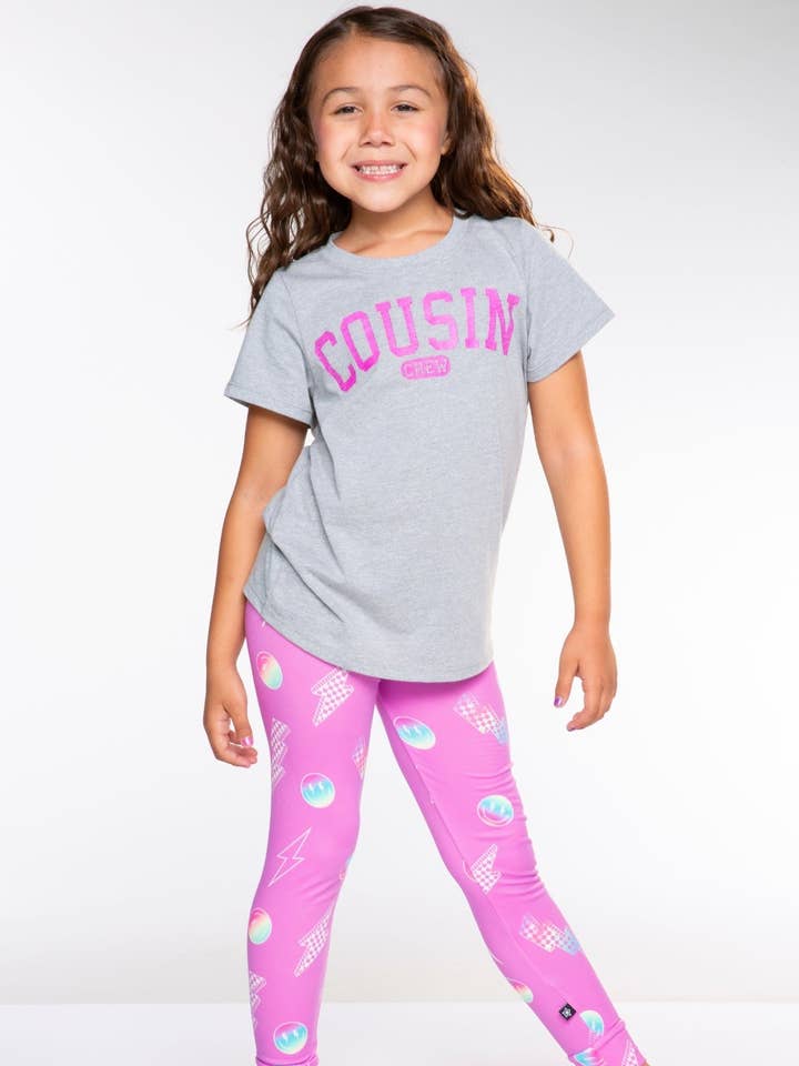 PixieLane – wholesale Lounge set – Kids – Triblend Short Sleeve Tee & Slim Lounge Bottom0