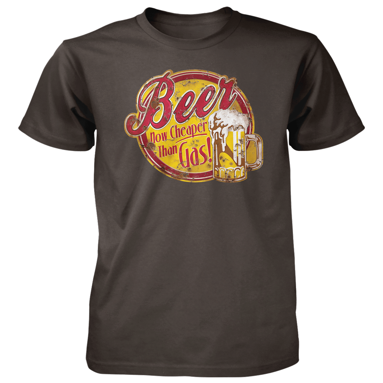 Dark Chocolate Beer Cheaper Gas Sign - 4.5 oz Cotton T-Shirt for wholesale on Faire0
