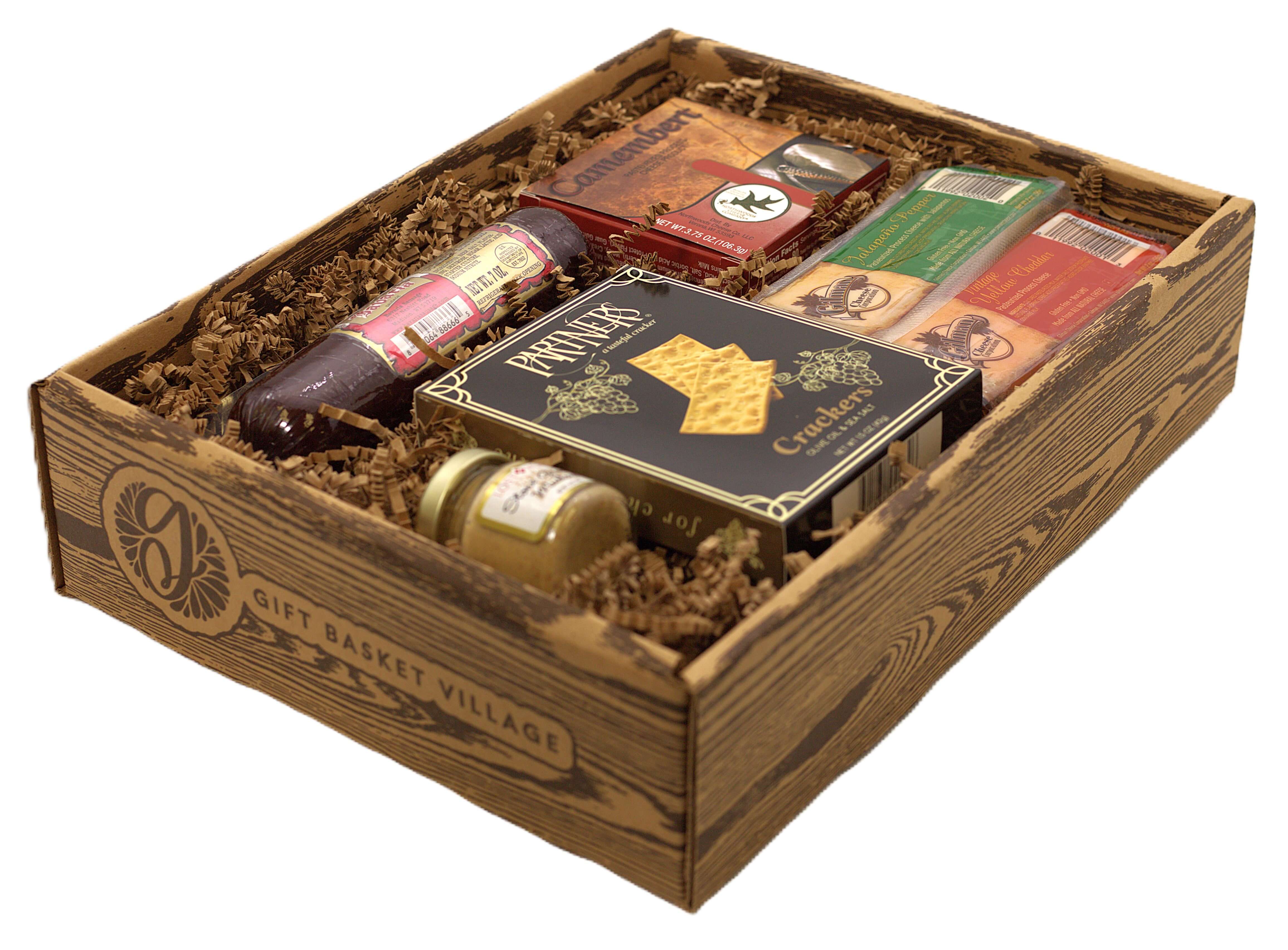 Gift Basket Village LLC - Wholesale Food Gift Basket - Charcuterie Party Snack Pack – Sausage & Cheese1