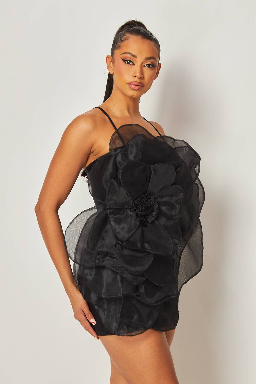 Hot & Delicious - Wholesale Dress - Women's - Madeline 3D Organza Flower Nylon Mini Dress (HGD9606B)1