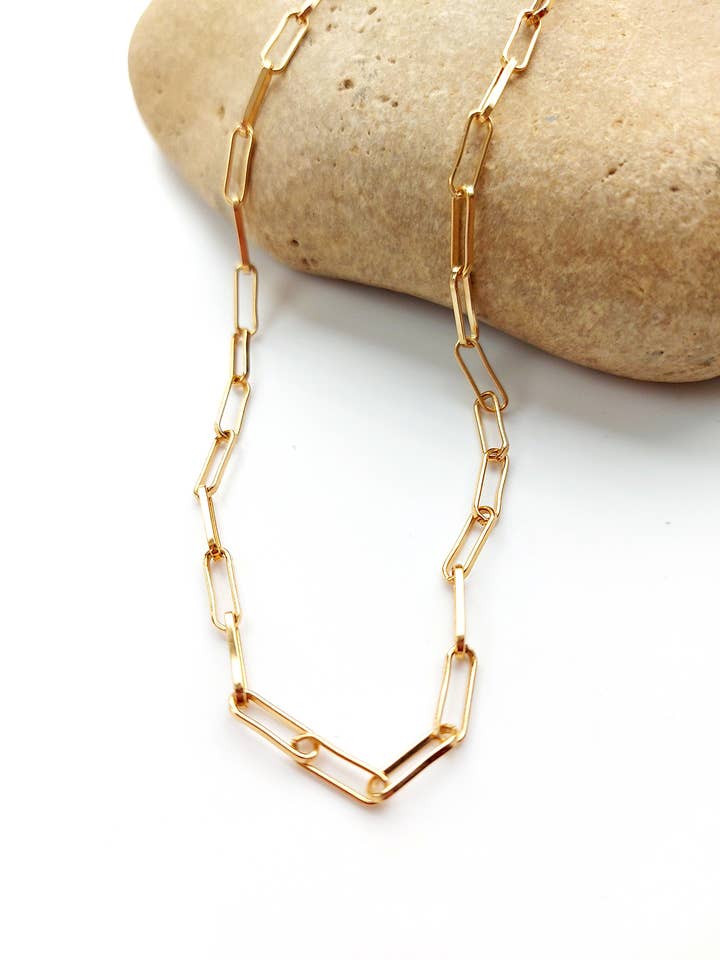 Collier chaîne de trombone rempli d'or 14 carats pour la vente par AVAASI