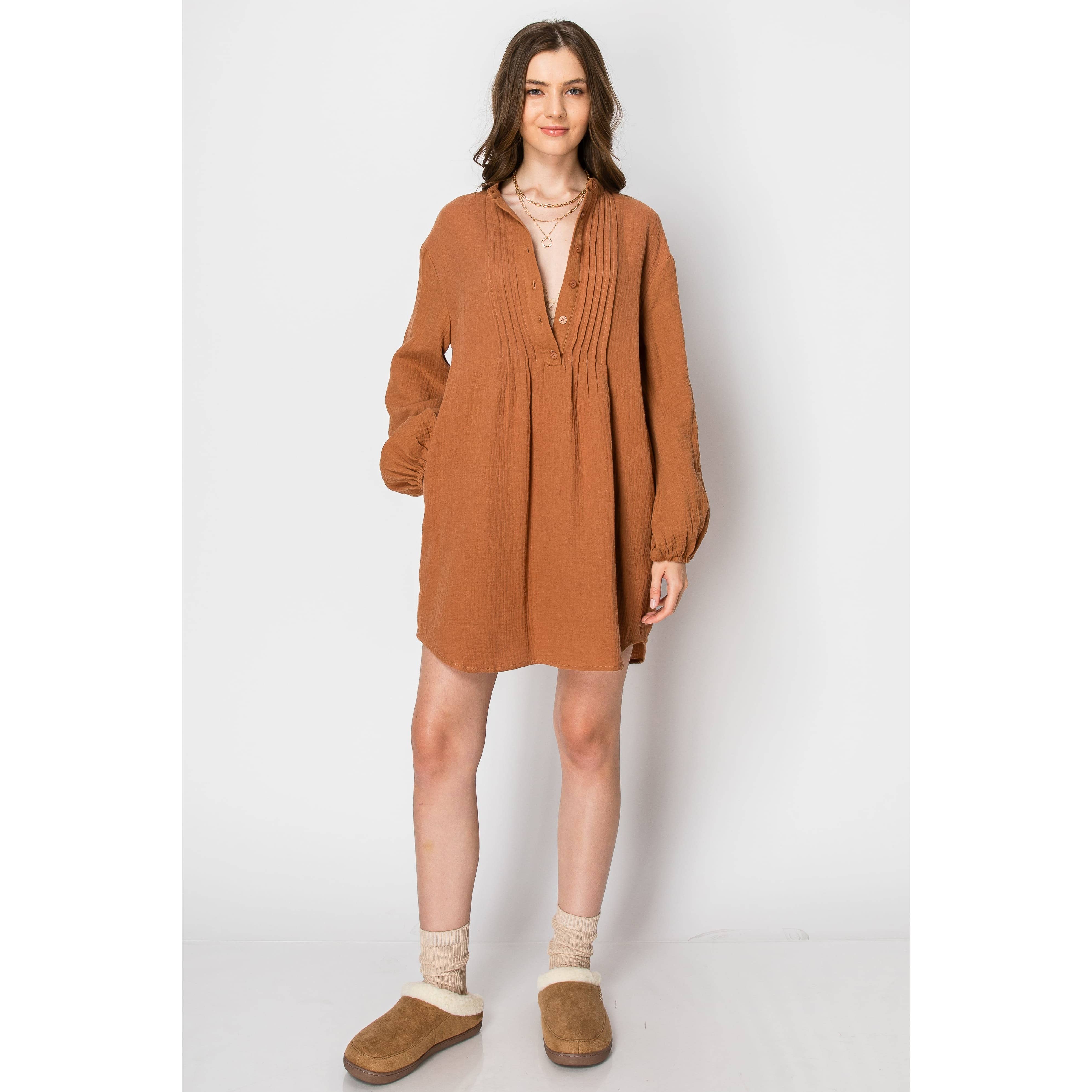 SKYLAR ROSE - Vente Robe – femme - ROBE TUQUE BOUTONNÉE À MANCHES LONGUES avec poches6