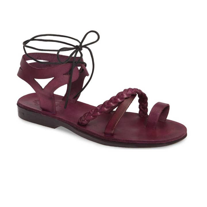 Ramah - Läderklippt ut sandal | Violet för wholesale av Jerusalem Sandals