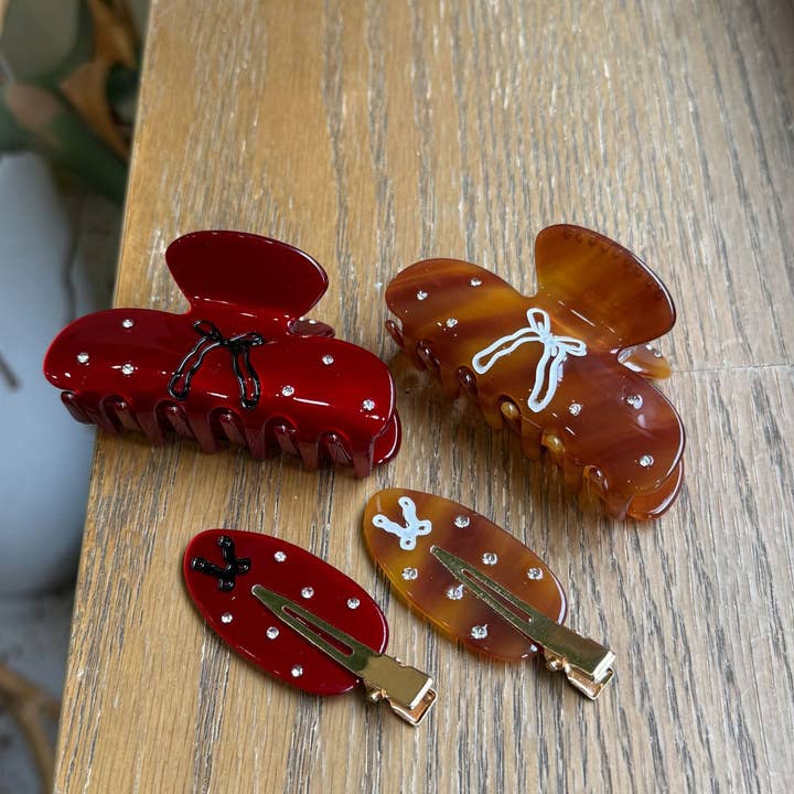 NINEXIS - Wholesale Hair Clip - Women's - CWAHA4517_SEAMLESS DIAMOND DROP OIL BOW HAIR CLIP6