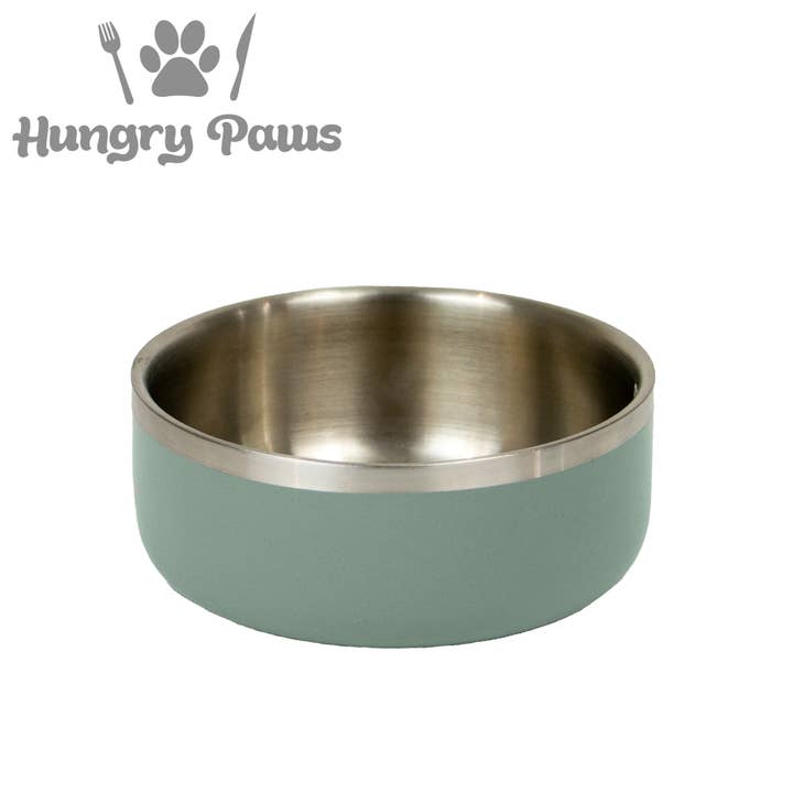 Ancol Pet Products Ltd - Wholesale Pet Bowl - Cat/Dog - Double Wall Stainless Steel Bowl Sage Green
