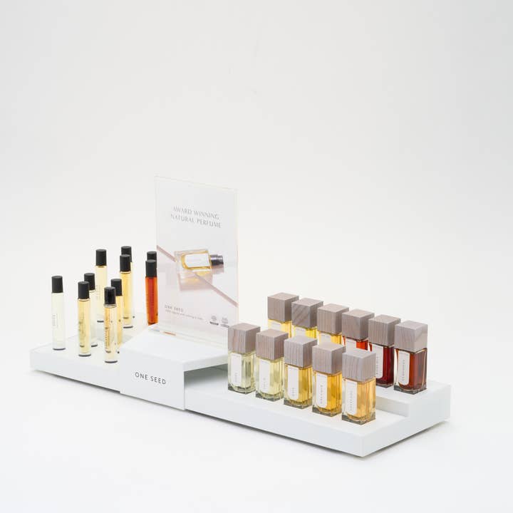 One Seed - Wholesale Retailer Display - Beauty & Wellness - ONE SEED Display Stand for Perfume Testers - 9ml and 30ml