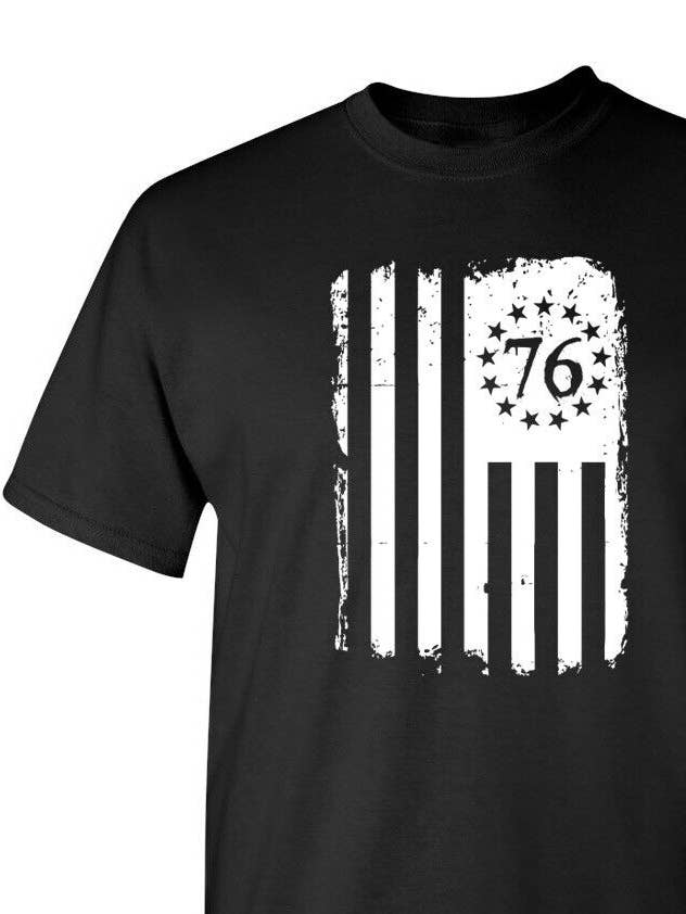 Feelin Good Tees - Wholesale Screen Printed T-Shirt - Unisex - Betsy 76 Flag0