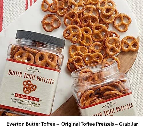Everton Toffee - Wholesale Pretzels - Butter Toffee Pretzels – Original 15oz  Grab Jar1
