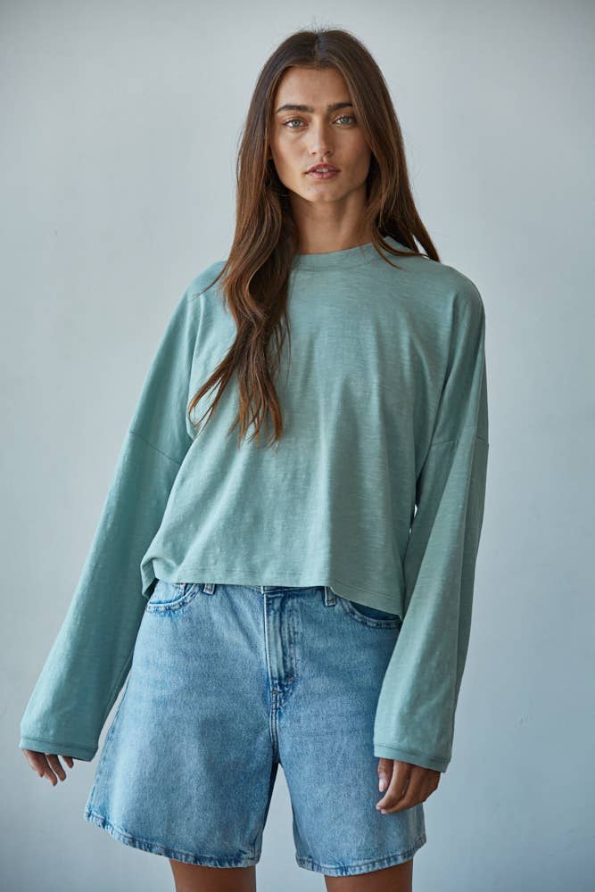 By Together - Wholesale Knit Top - Women's - L8748 | Knit Cotton Mock Neck Long Wide Sleeve Top10