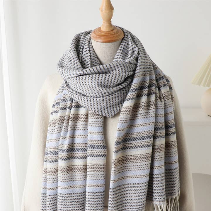 ACCITY - Wholesale Scarf - Women's - Classic Checkered Shawl Scarf with Soft Tassels_CWASC27665