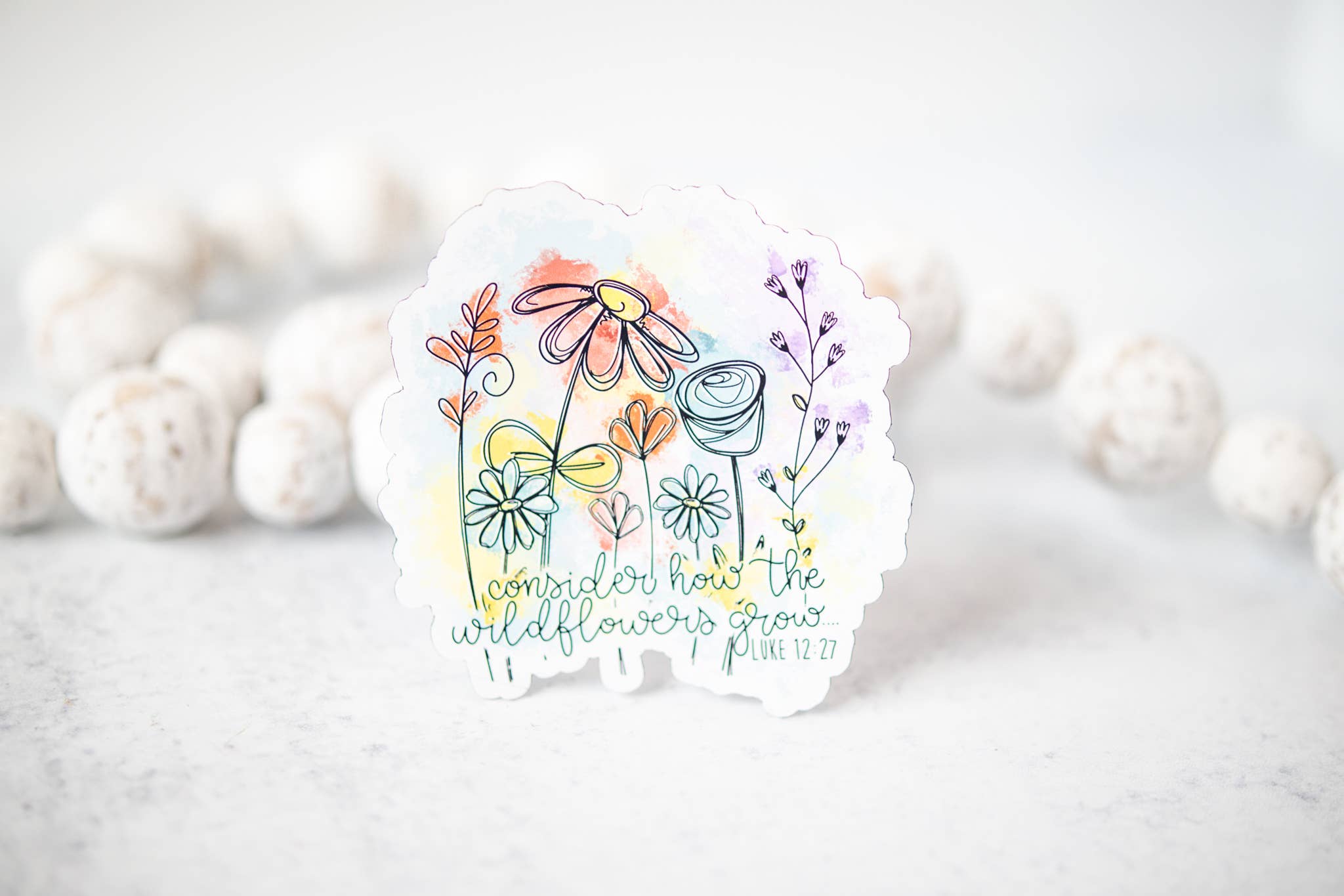 Savannah and James Co - Vendita all'ingrosso Calamite - Magnete cristiano «Considera i fiori selvatici» 7,6 x 7,62