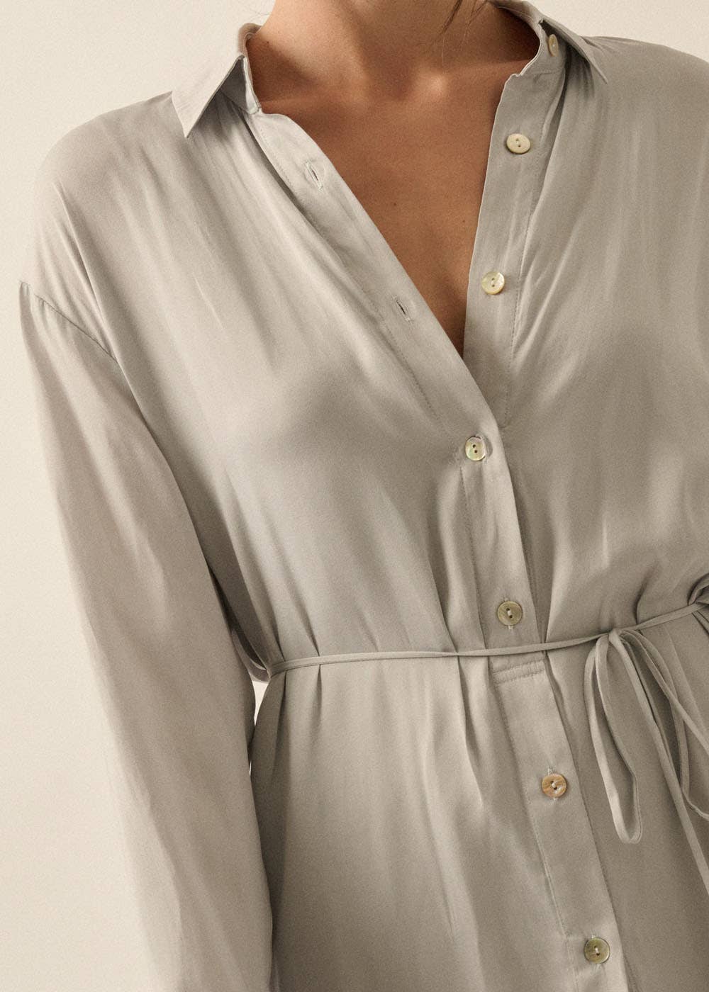 Promesa USA – Romper - Mulher por atacado – Macaquinho sólido de cetim com botão, cintura alta e cinto35