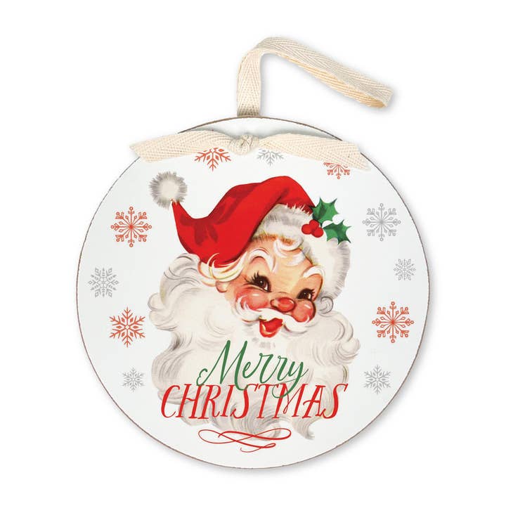 6" Round Ornament-Classic Santa Merry Christmas for wholesale by Love Local