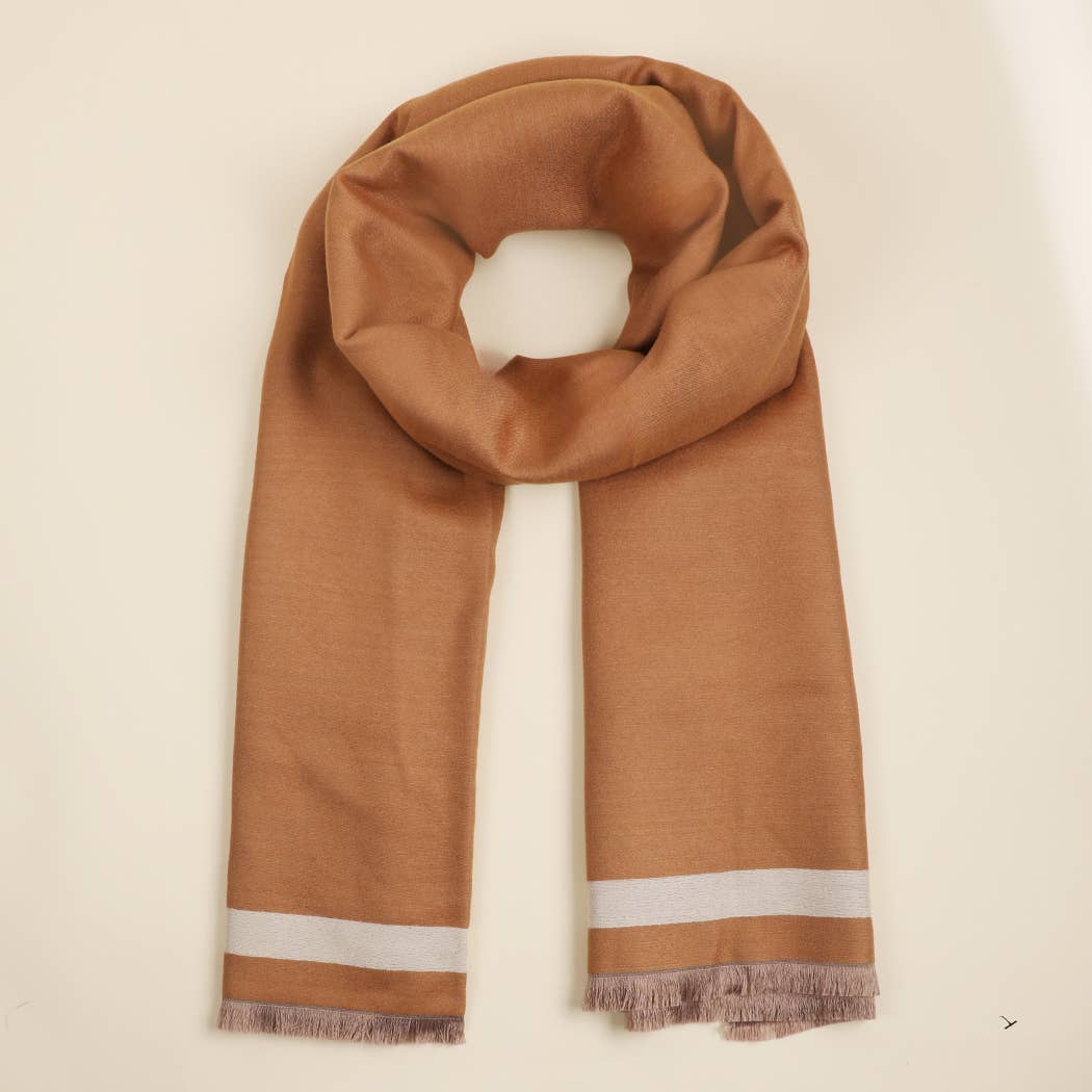 Fashion City - Wholesale Wrap - Women's - Reversible Oversized Border Cashmere Feel Shawl32