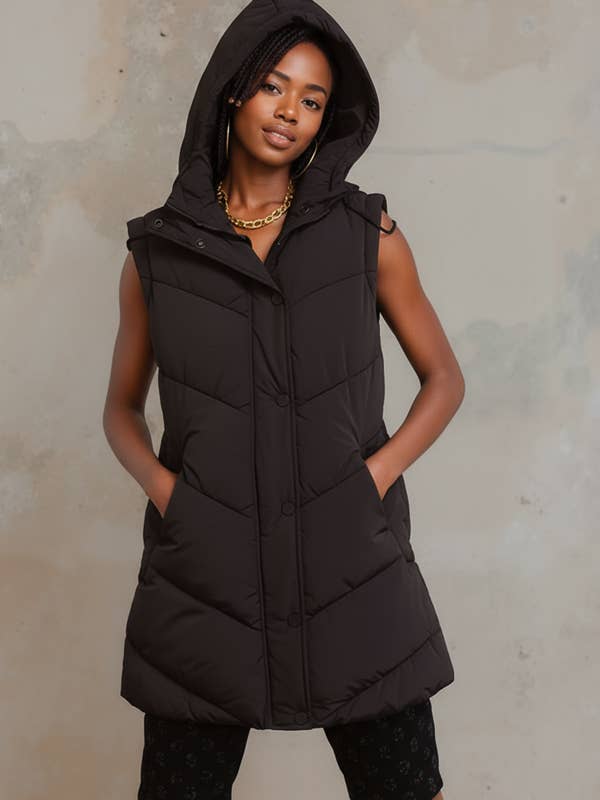 Chaleco acolchado con capucha para venta al por mayor de J2 FASHION