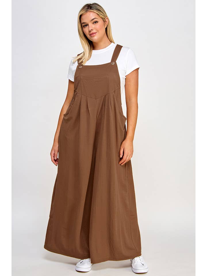 Haute Fox Plus Size & Contemporary - Wholesale Overalls - Women's - Plus Size Pleated Overalls with Pockets - JK18514-JS5