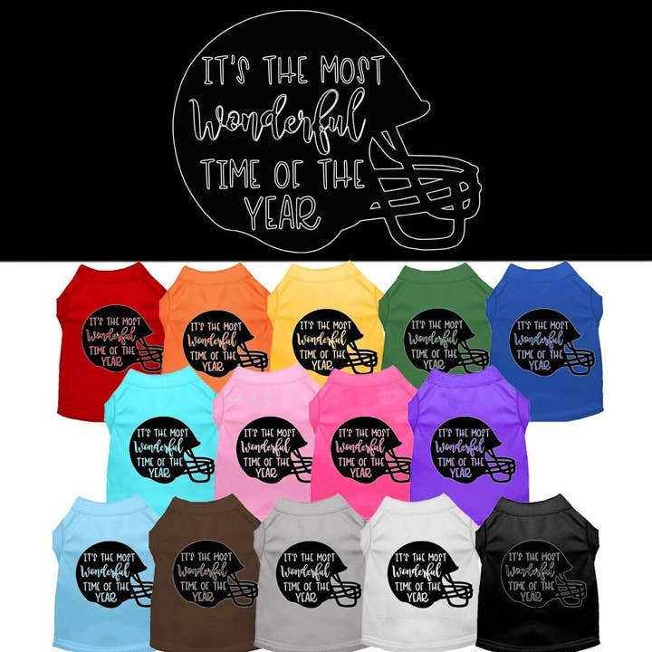 Pet Shirt "It's The Most Wonderful Time Of The Year (Football)" for wholesale by As You Wish Apparel