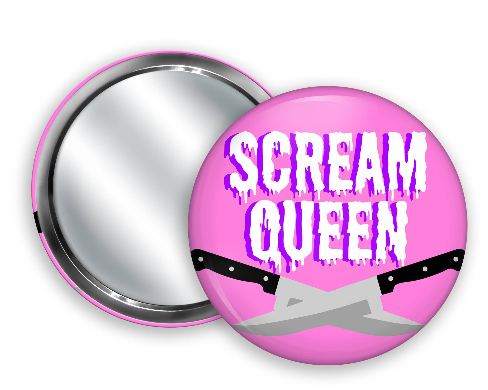 Printy Vibes - Vente Miroirs de poche - Miroir de poche Scream Queen Horror Movie de 3 pouces0