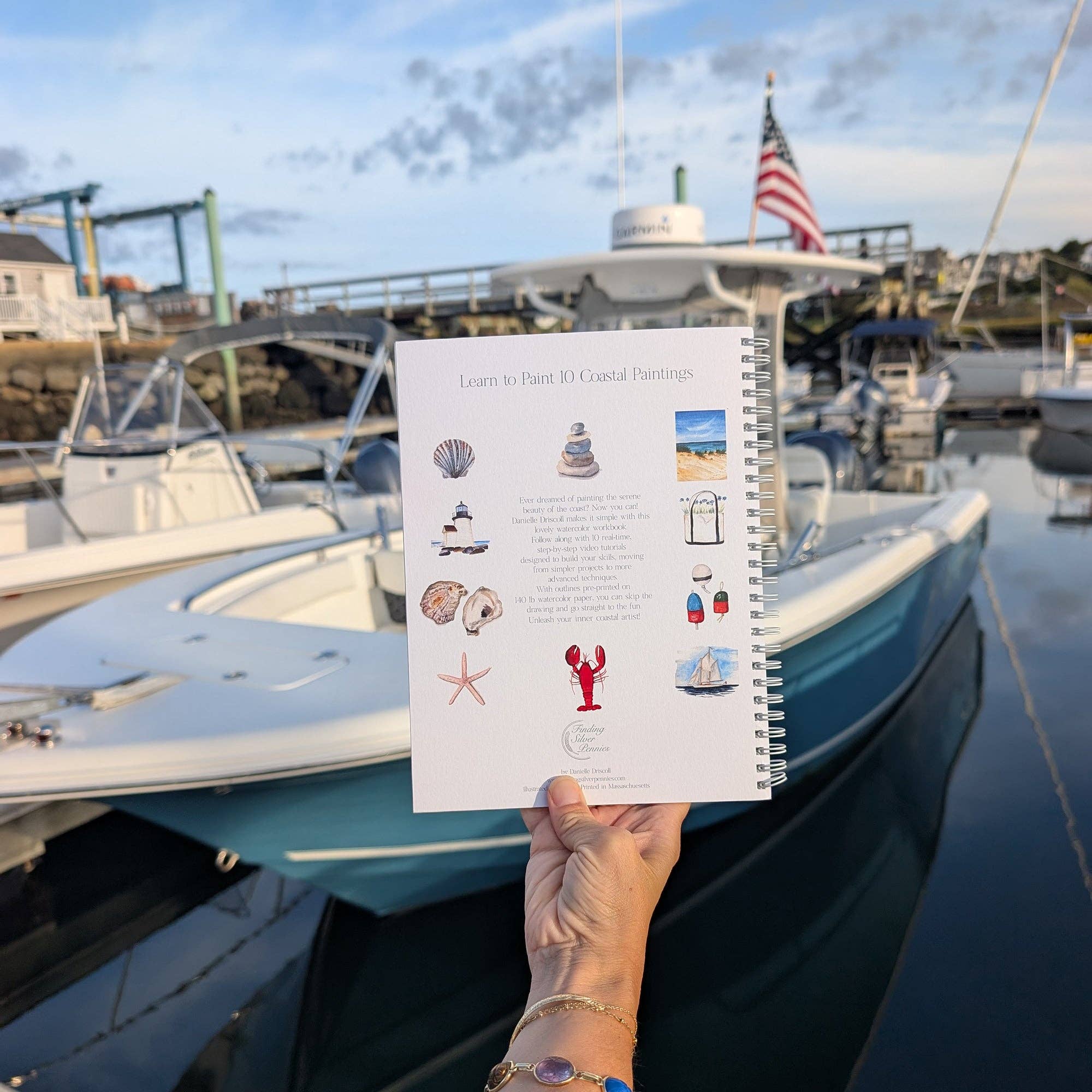 Finding Silver Pennies - Wholesale Crafts, Hobbies & DIY Book - Coastal Watercolor Workbook | Outlines + Video Tutorials15