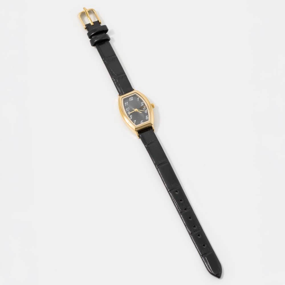 Collections by Fame Accessories - Wholesale Wrist Watch - Women's - Vintage Style Thin Leather Strap Watch1