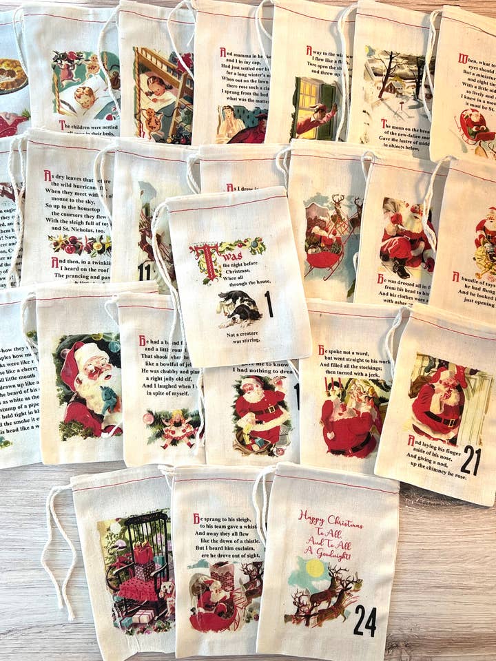 Night Before Christmas Advent Calendar Christmas Bags for wholesale by Kport Gift Company