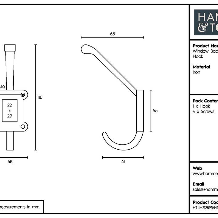 Rinkit Ltd - Vendita all'ingrosso Gancio da parete - Porta etichetta posteriore per finestra, gancio per cappello e cappotto, larghezza 50 mm x altezza 110 mm10