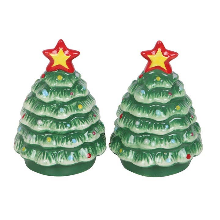Something Different Wholesale - Wholesale Salt & Pepper Shaker Set - Nostalgic Christmas Tree Salt & Pepper Shakers2