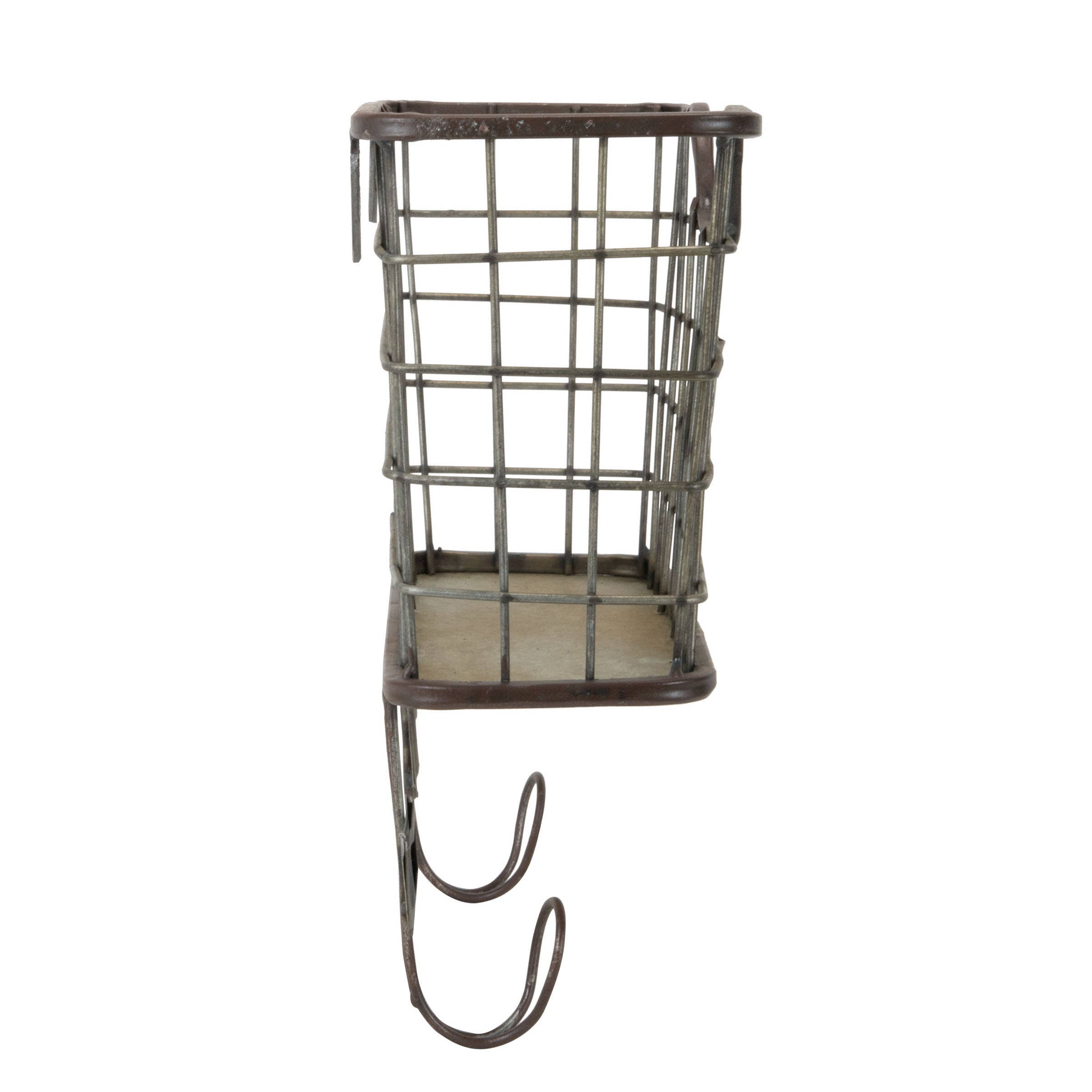 Foreside Home & Garden - Wholesale Wall Mounted Shelf - Rustic Distressed Wire Metal Hanging Wall Mail Pocket4