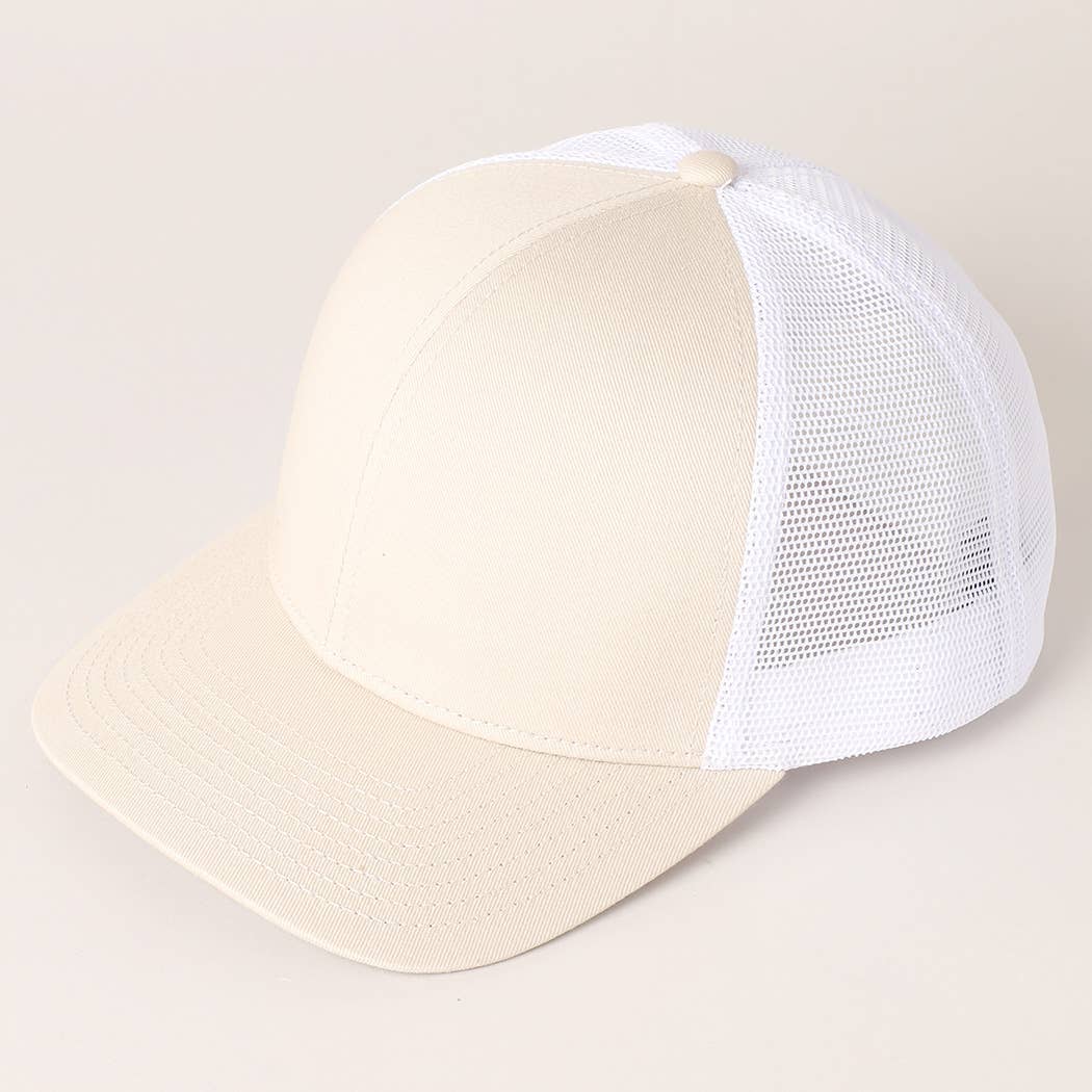 Fashion City - Wholesale Trucker Hat - Unisex - Two Tone Cotton Trucker Hat with Mesh Back45