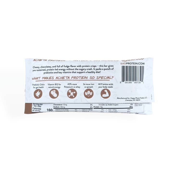 Hoppy Planet Foods, LLC - Wholesale Snack Bar - EXO Fudge Brownie Prebiotic Protein Bar