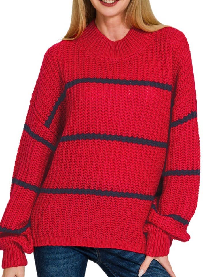 Oversize Striped Sweater for wholesale by Vanilla Monkey