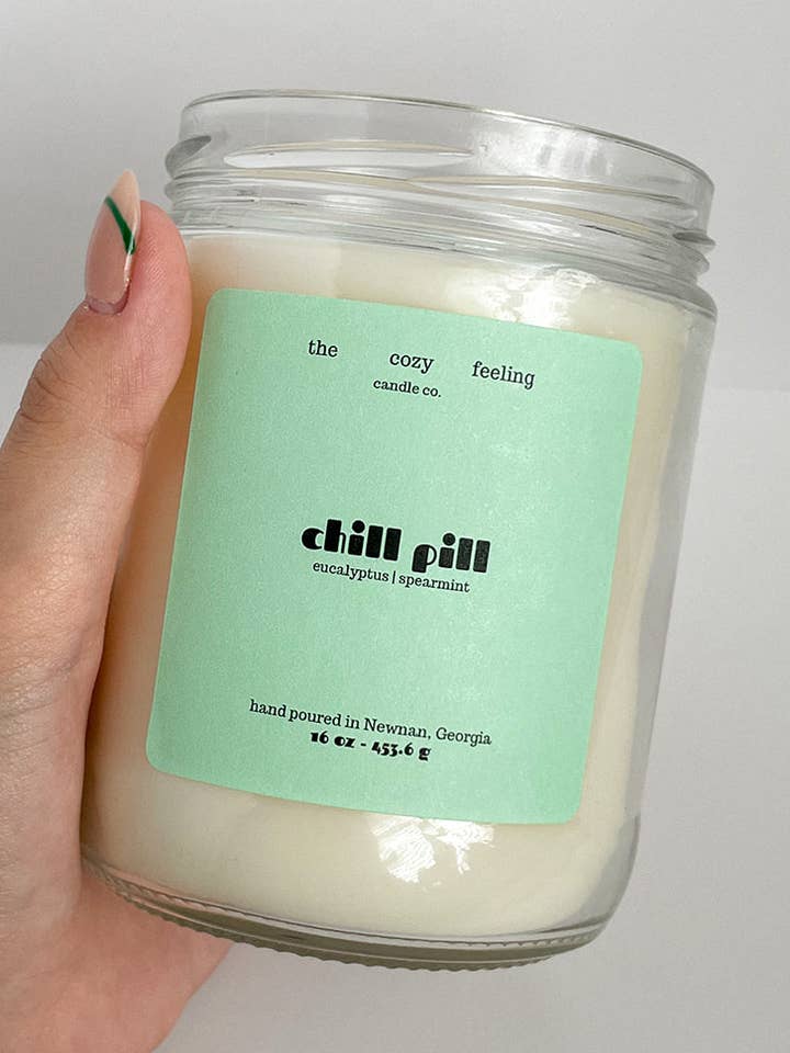 Chill Pill - Eucalyptus Spearmint Candle for wholesale by The Cozy Feeling Candle Co.