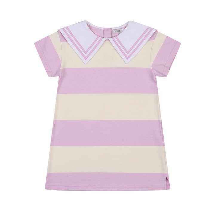 ToTo Heros - Wholesale Dress - Kids - Cruz Striped Pointy Collar Piqué Polo Dress1