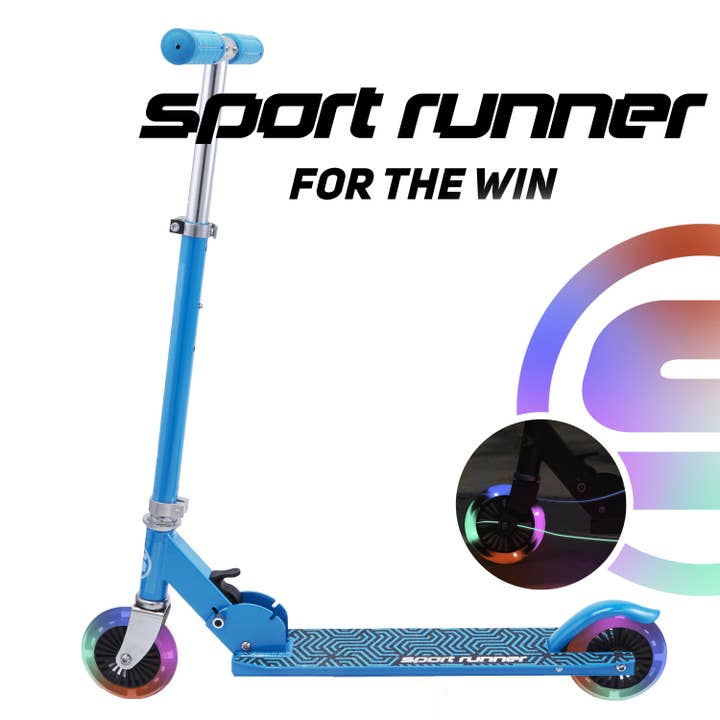 Walk-Onz Sports – wholesale Bike/scooter – Kids – Sport Runner Folding Scooter with LED Light-Up Wheels1