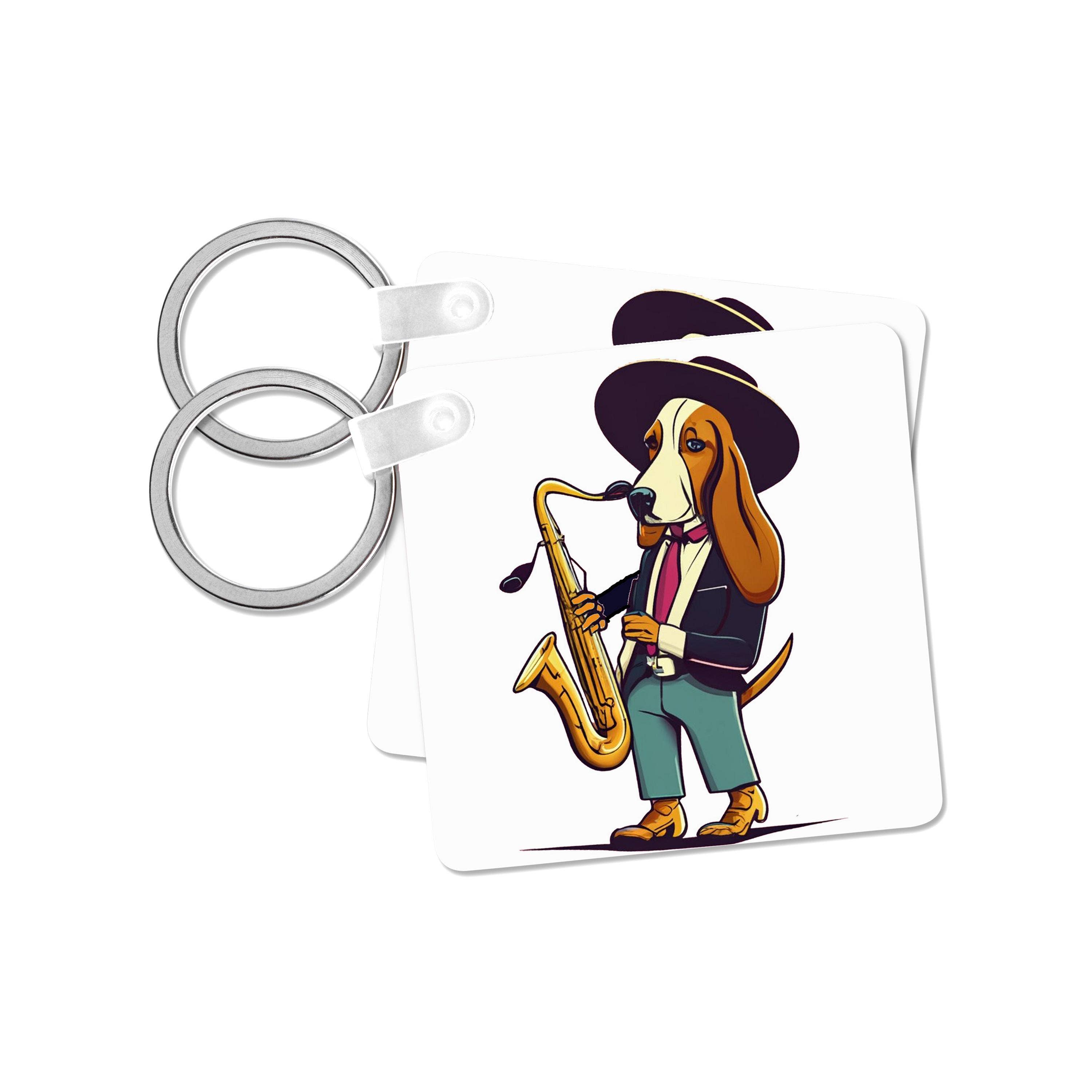 3dRose - Wholesale Keychain – Unisex - 3dRose, Funny Cute Dachshund Dog Happy Birthday with Balloon, Key Chain