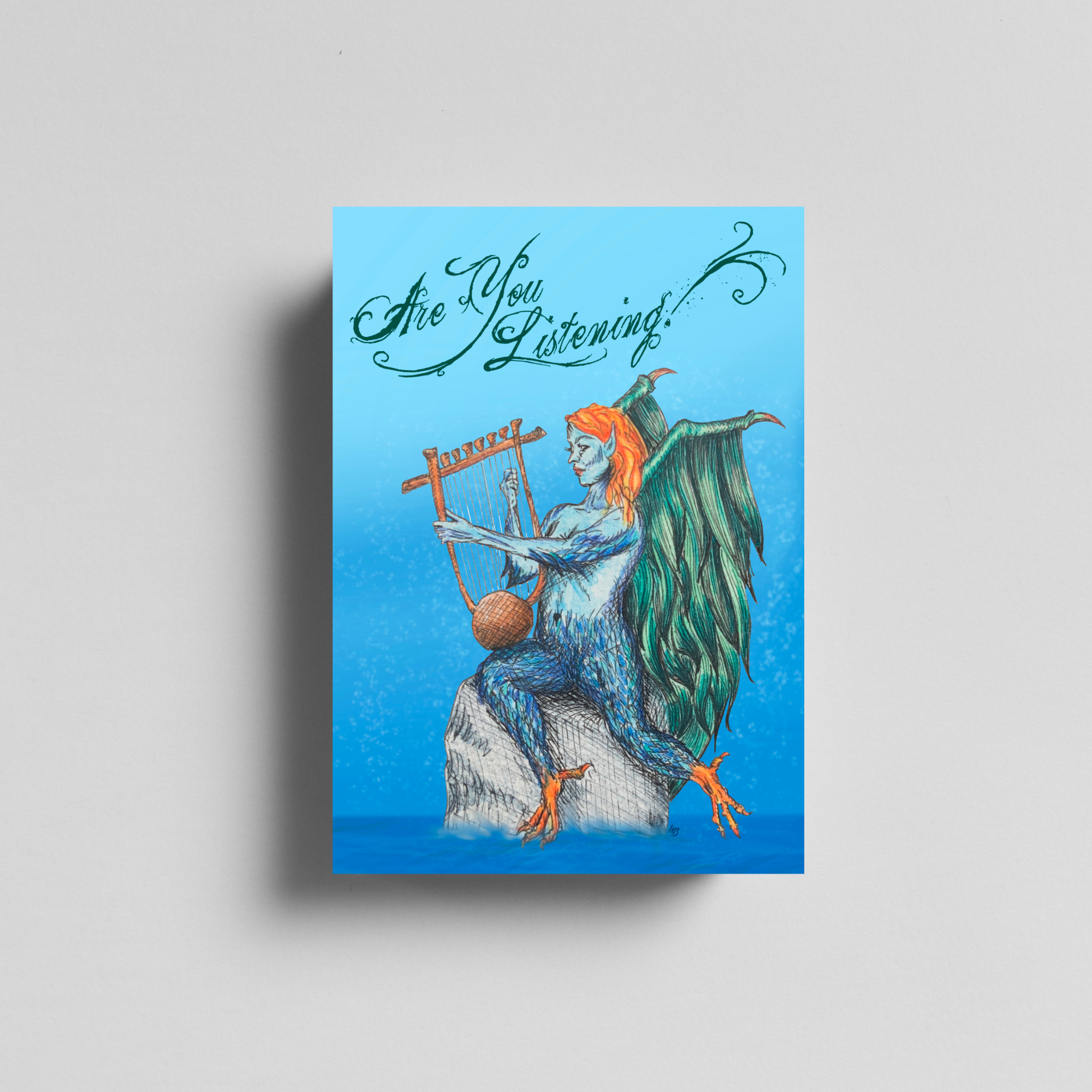 Hannah Kate Makes - Wholesale Art Print - Are You Listening? Art Print - Siren Harpy Greek Mythology7