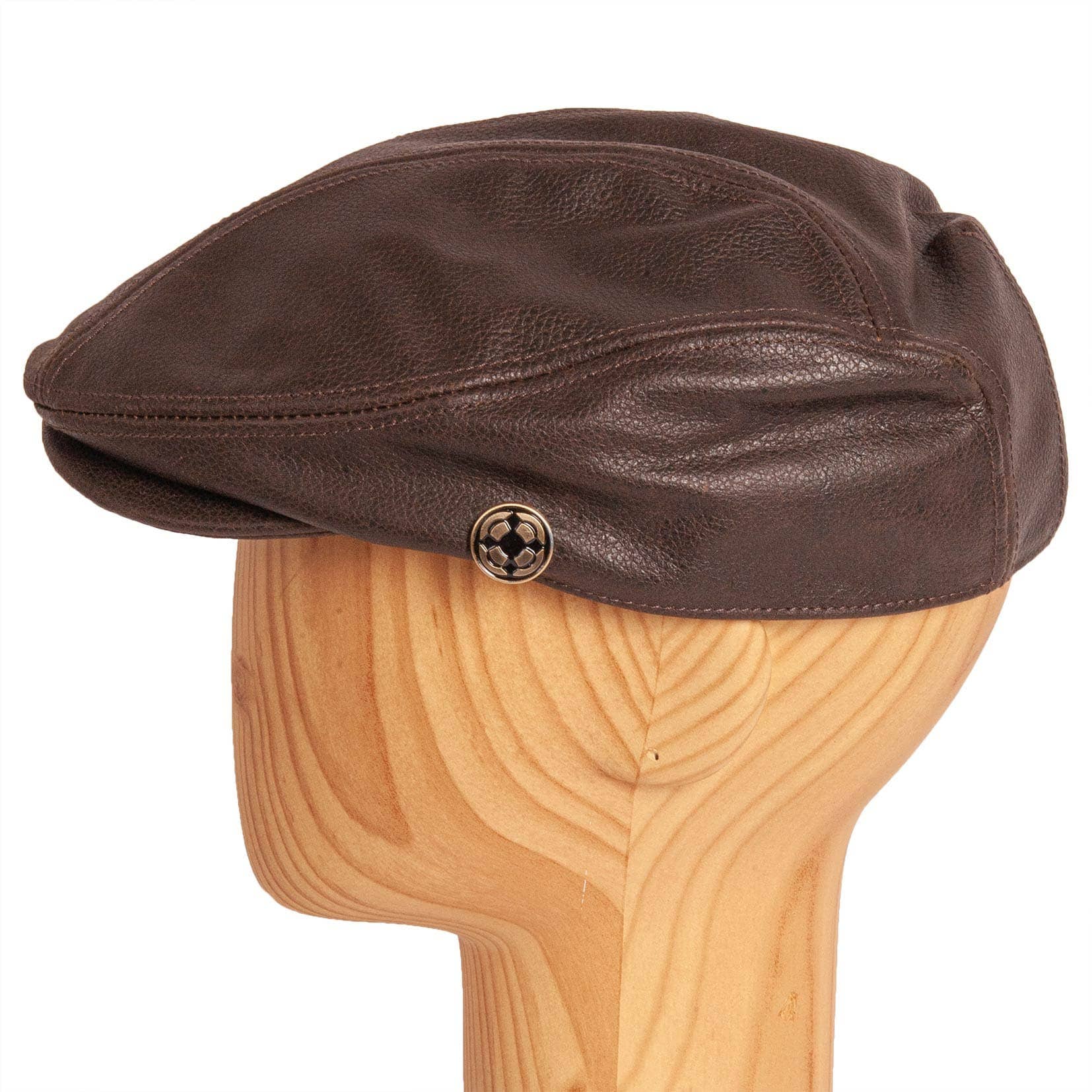 American Hat Makers - Vente Casquette gavroche – unisexe - Casquette Plate en Cuir - Style Bookie11