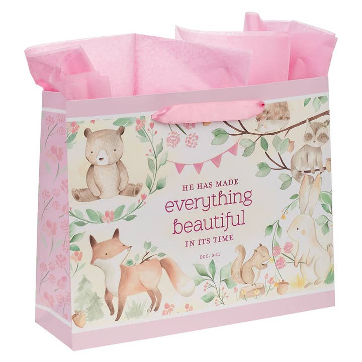 Christian Art Gifts - Wholesale Gift Bag - Everything Beautiful Large Gift Bag & Card- Eccles 3:112