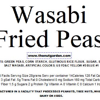 The Nut Garden, Sweetables, Utah Truffles - Wholesale Nuts - Wasabi Fried Peas (12 oz)1