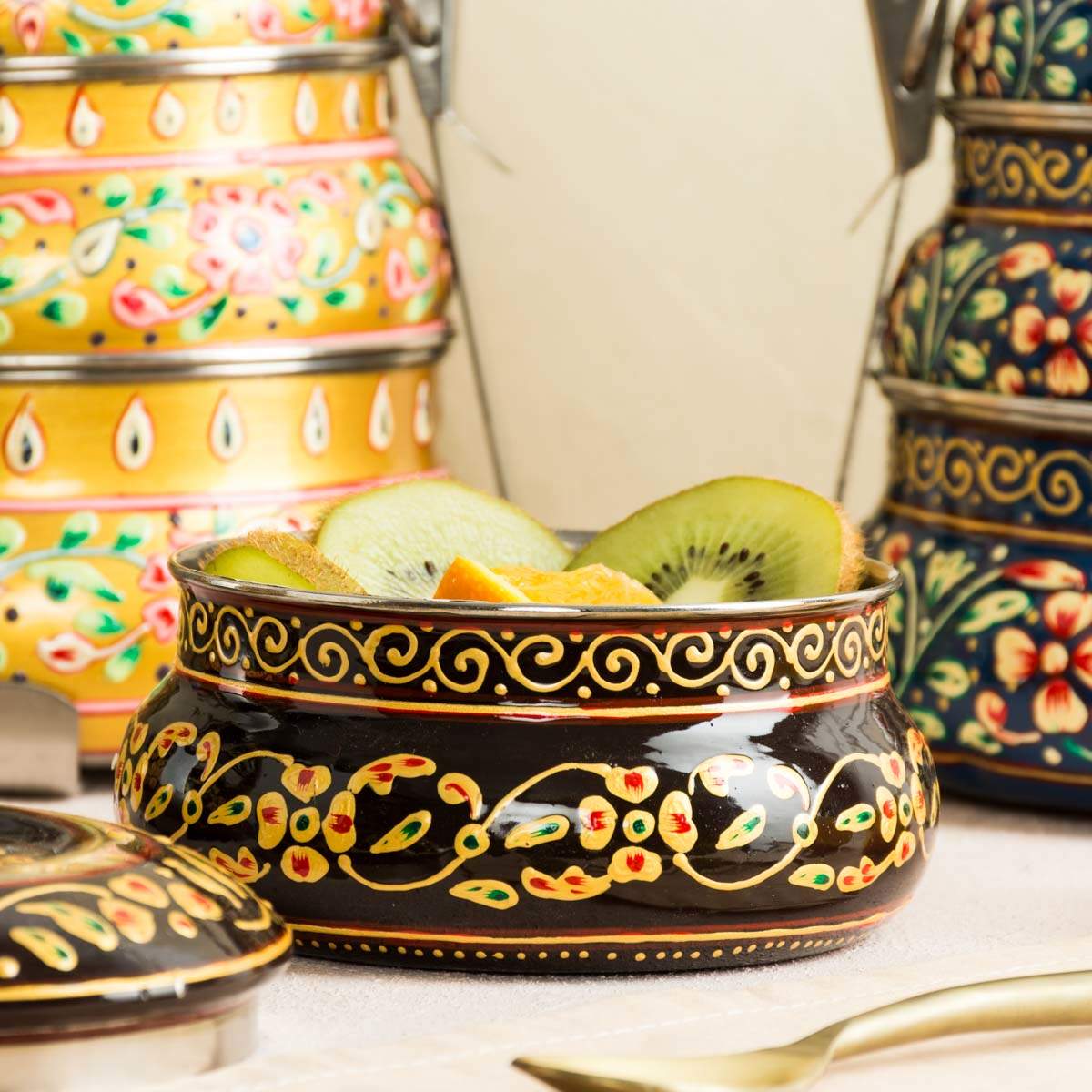 Mytri Designs – wholesale Food storage container – Tiffin Box with Three Tiers4