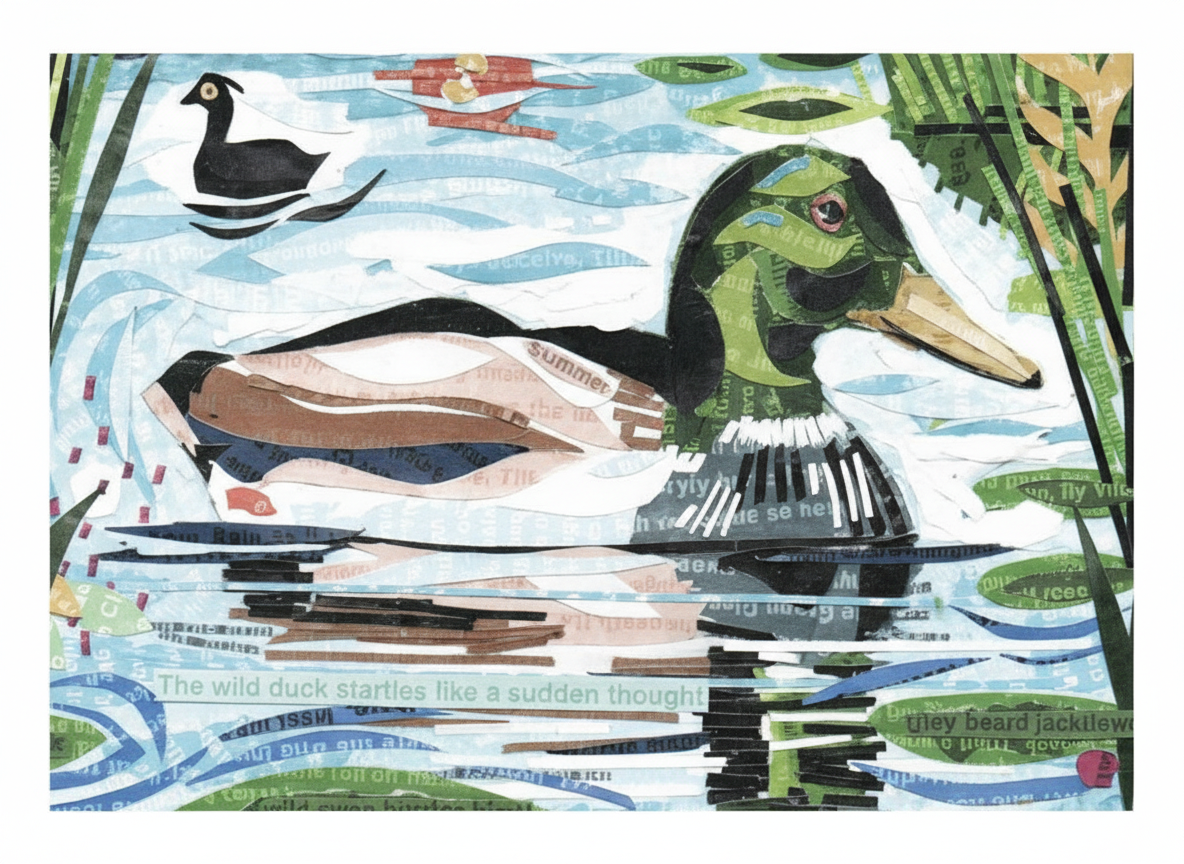 Jamie Poole – wholesale Everyday greeting card – The Wild Duck – A5 Art Card, Pack of 6, Blank Inside4