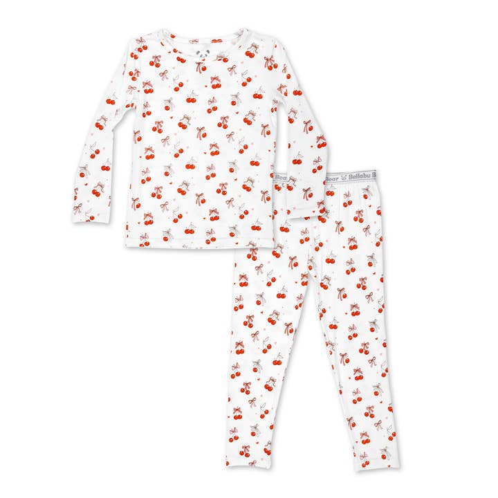 Bellabu Bear - Wholesale Sleepwear Set - Kids - Cherry On Top Bamboo Kids Pajamas