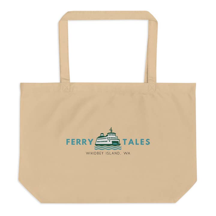 Ferry Tales Whidbey Island Tourism Organic Cotton Tote for wholesale by melissa anne COLORS
