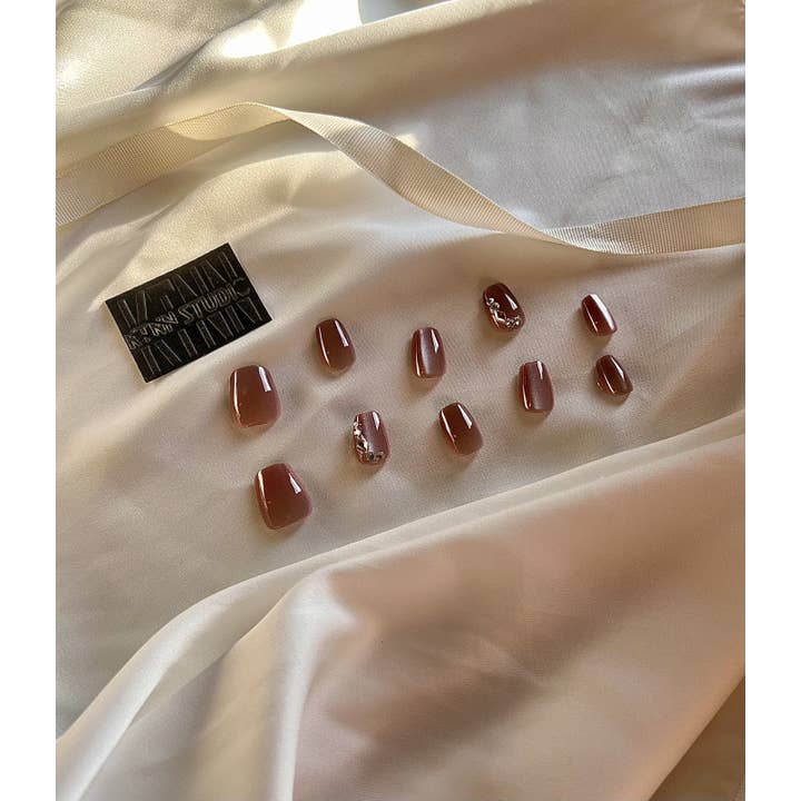 KTNN Studio Inc. - Wholesale Press-On/Fake Nails - Deluxe 100% Hand Made press on nails - # nude pink cat-eyes