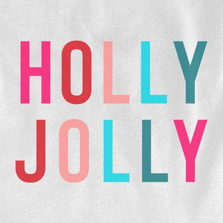 White Holly Jolly Christmas Spirit Graphic Sweatshirt for wholesale on Faire