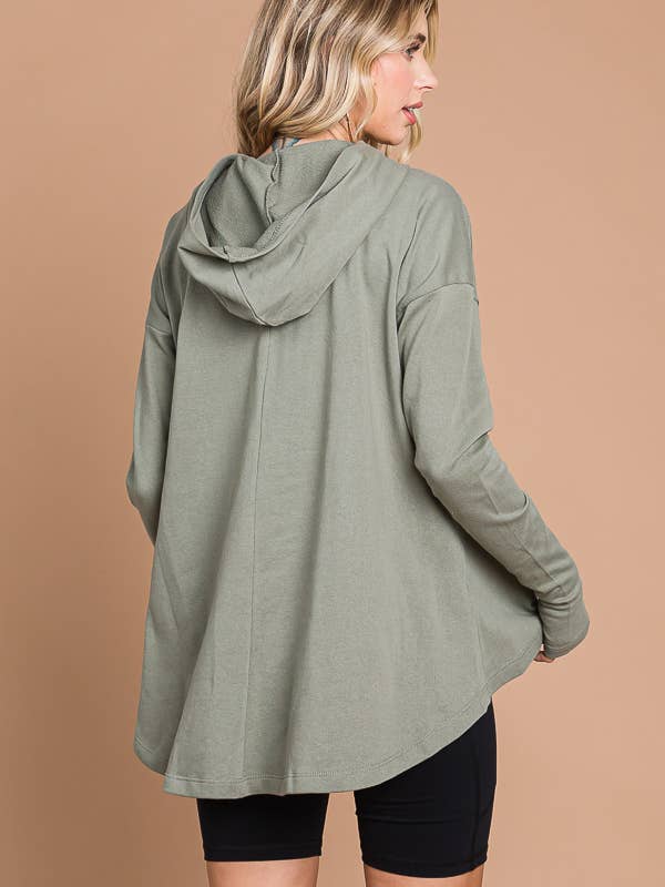 Culture Code - Vente Haut en maille – femme - CFH1935LX - HAUT À CAPUCHE ÉVASÉ SURDIMENSIONNÉ AVEC OURLET HAUT ET BAS12